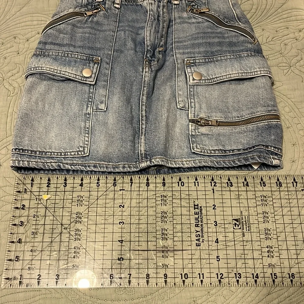 Free People We The Free 24 Denim Pocket / Zipper Skirt - Size 24 US - Picture 16 of 16